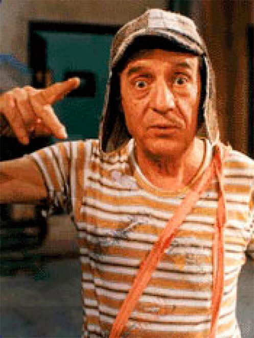 Fotografía de Roberto Gomez Bolaños como El chavo del ocho diciendo "Eso Eso Eso"