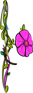 flor rosa con planta