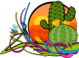 ilustracion cactus en desierto